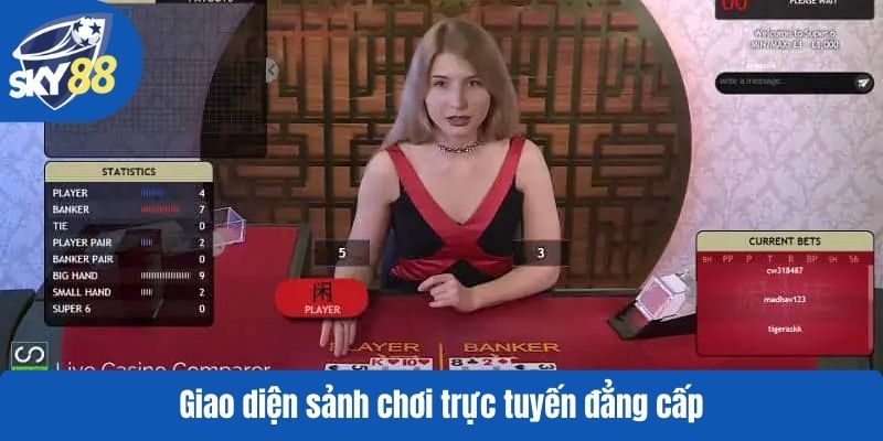 Giao diện sảnh chơi trực tuyến đẳng cấp