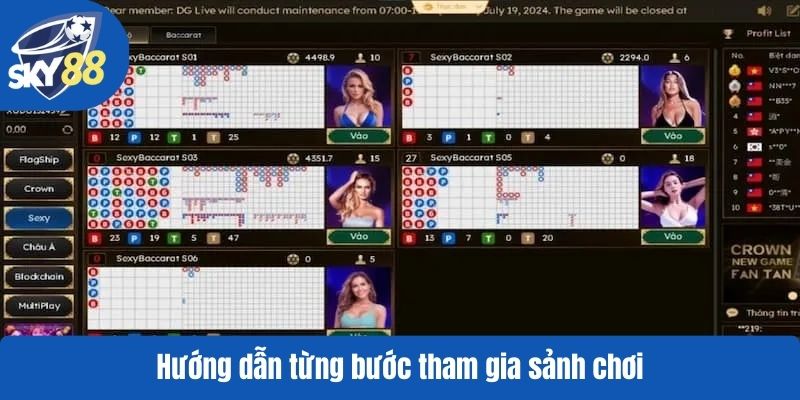 Hướng dẫn từng bước tham gia sảnh chơi