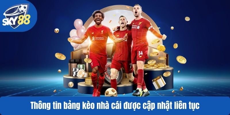 Thông tin bảng kèo nhà cái được cập nhật liên tục