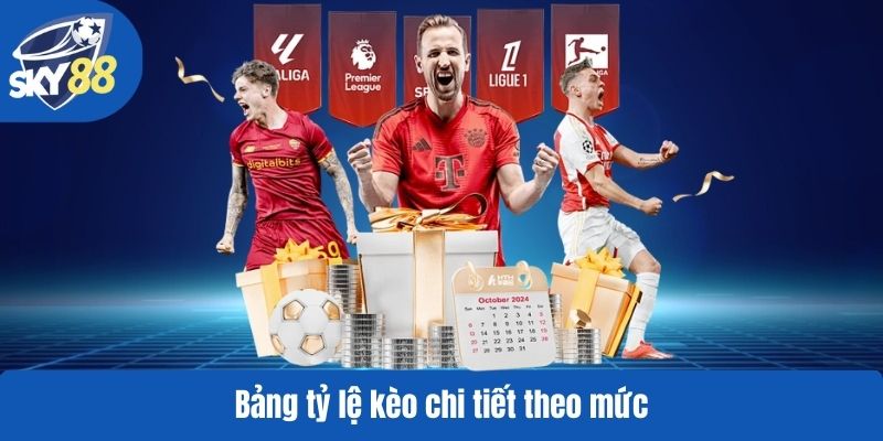 Bảng tỷ lệ kèo chi tiết theo mức